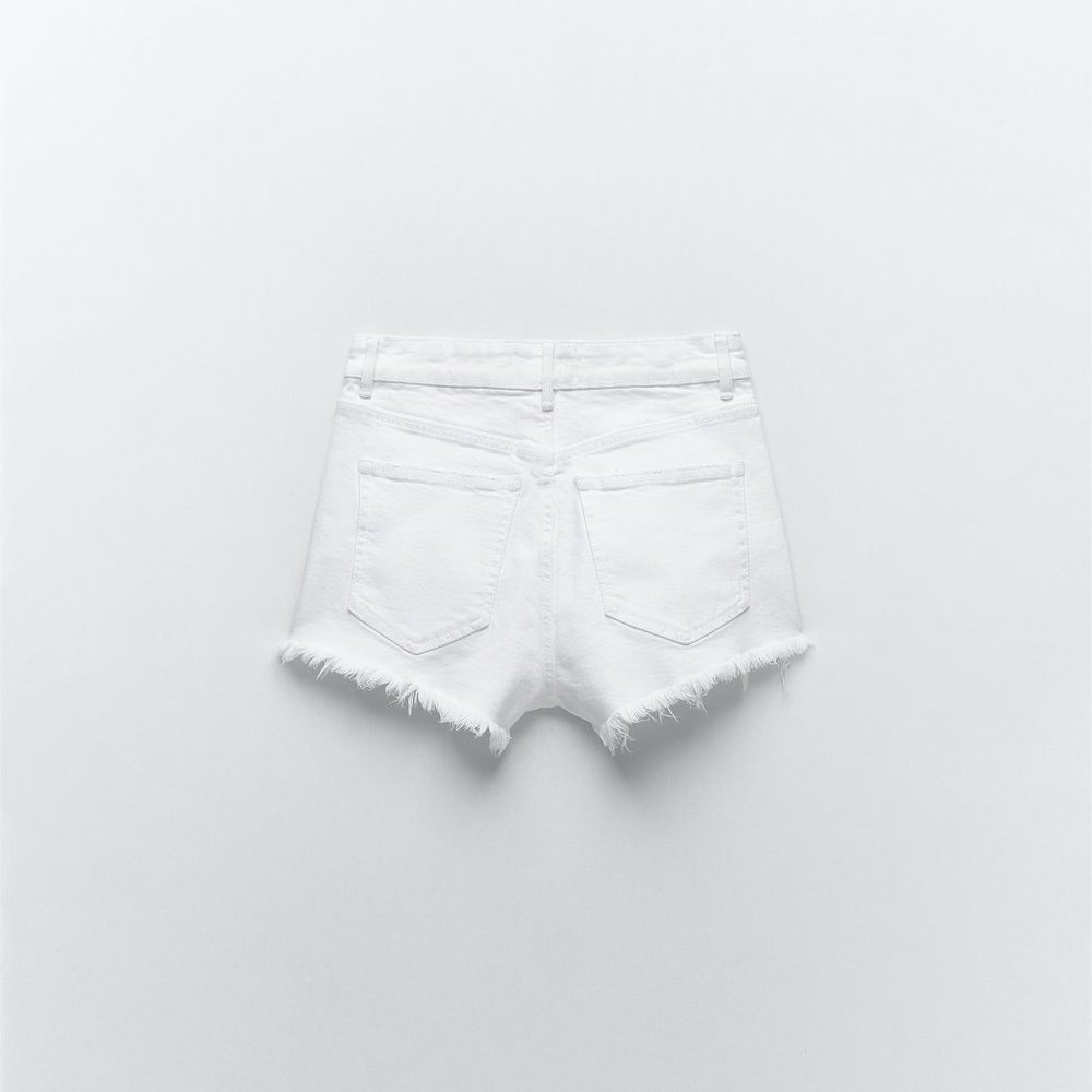 NWT Zara US 6 Whiskey Hi Rise Denim Shorts - Picture 3 of 3